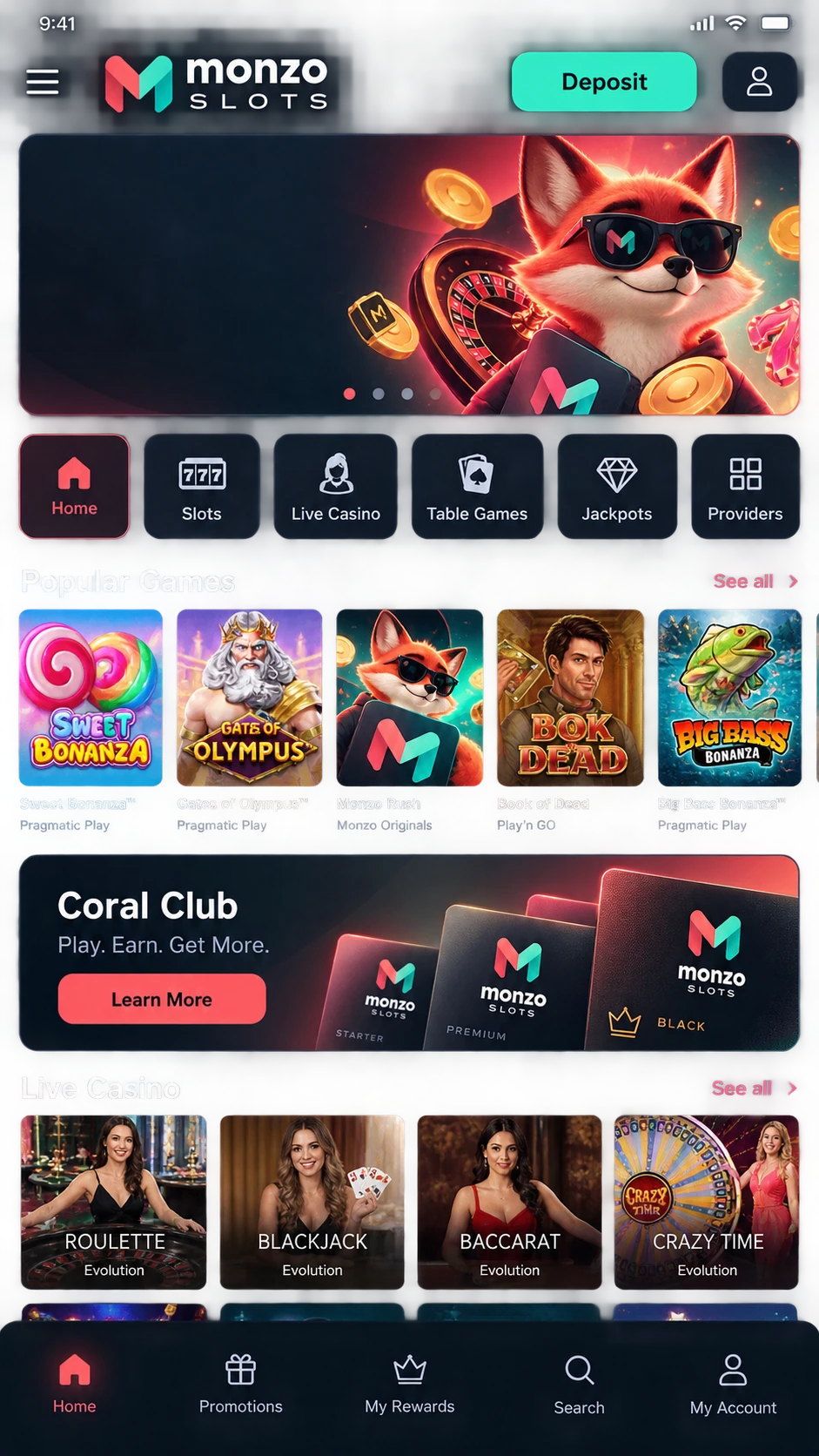L'application Monzo Slots Casino